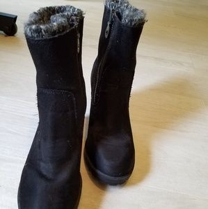 Trendy Black Mid Calf Booties